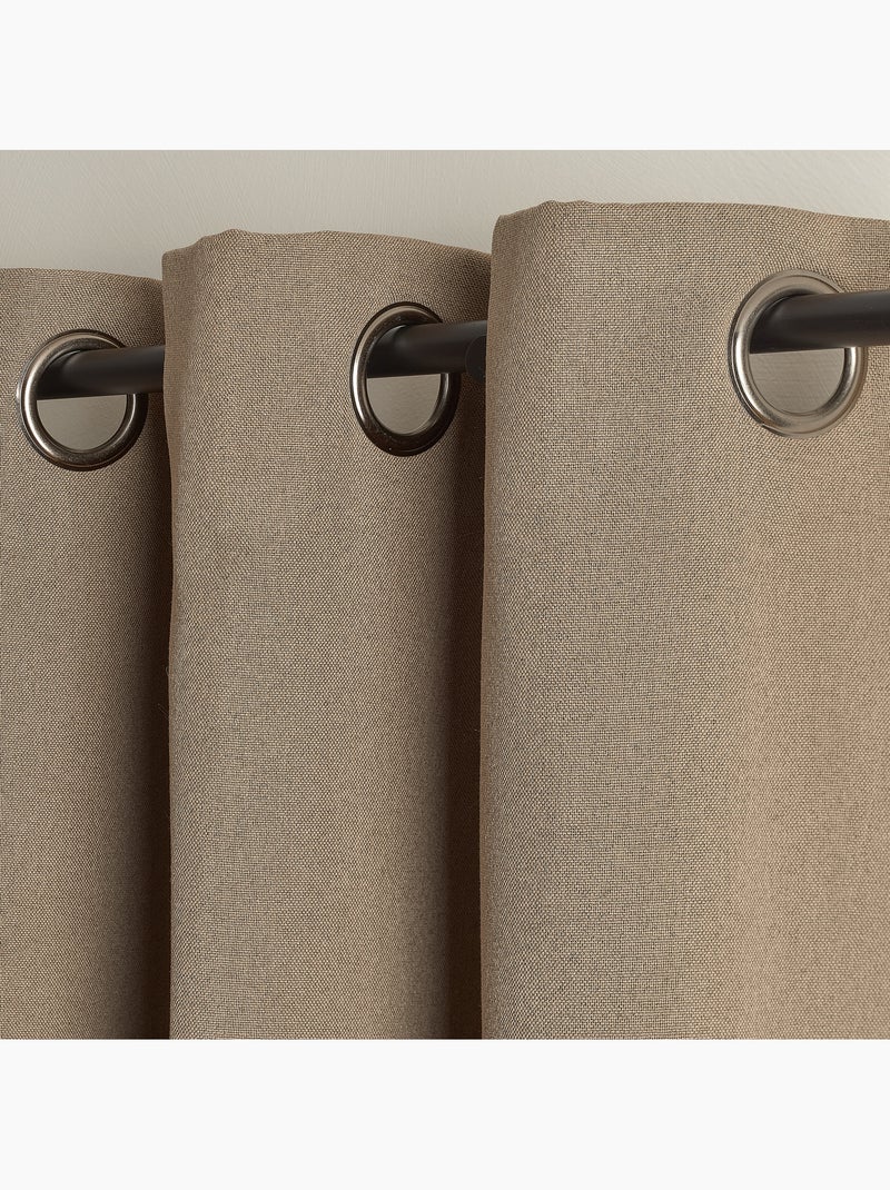 Cortina térmica opaca con ojales Taupe - Kiabi