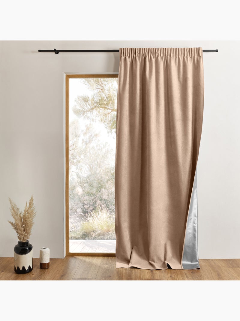 Cortina térmica y opaca de verano con sistema de sujeción 3 en 1 luz Beige - Kiabi