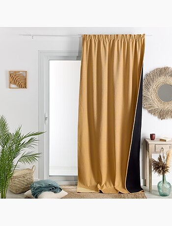 Cortina termoacústica semiocultante KONFOR con trenzas fruncidas