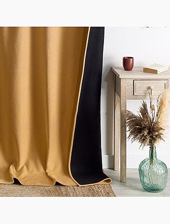 Cortina termoacústica semiocultante KONFOR con trenzas fruncidas