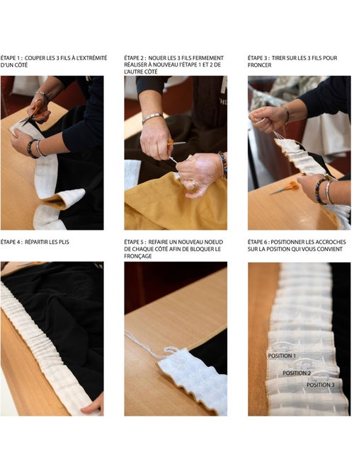 Cortina termoacústica semiocultante KONFOR con trenzas fruncidas - Kiabi