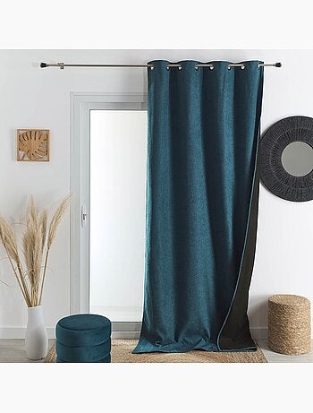 Cortina termoacústica semioscurecible KONFOR con trenzas fruncidas