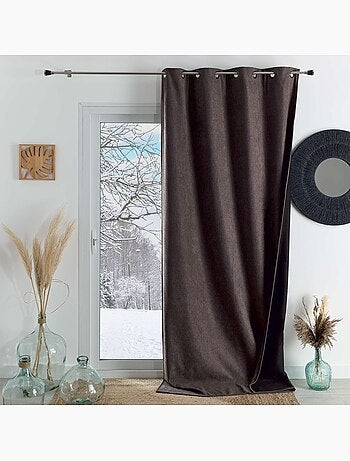 Cortina termoacústica semiocultante KONFOR con trenzas fruncidas