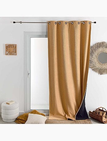 Cortina termoacústica semioscurecible KONFOR con trenzas fruncidas