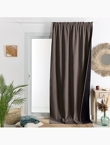 Cortina termoacústica semioscurecible KONFOR con trenzas fruncidas