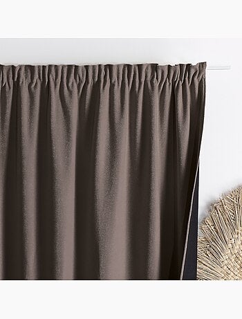 Cortina termoacústica semioscurecible KONFOR con trenzas fruncidas