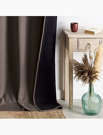 Cortina termoacústica semioscurecible KONFOR con trenzas fruncidas