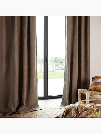 Cortina termoacústica semioscurecible KONFOR con trenzas fruncidas