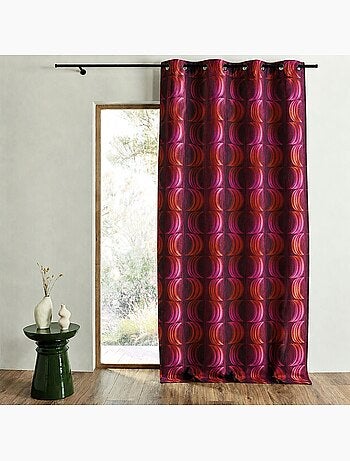 Cortina translúcida de jacquard con motivos de medias lunas