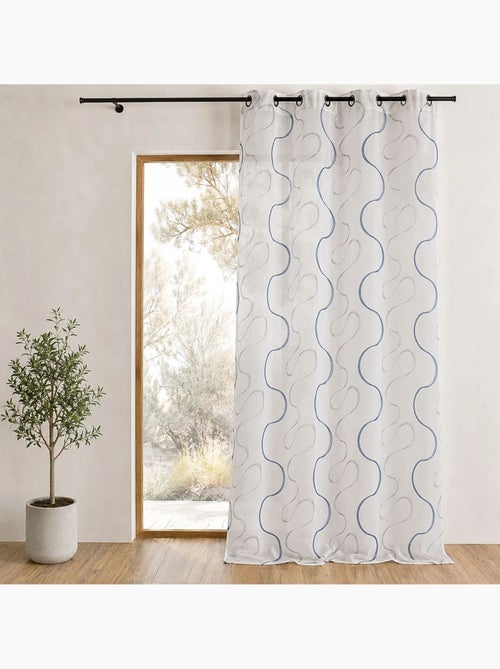 Cortina transparente bordada con motivos contemporáneos - Kiabi Cortina transparente bordada con motivos contemporáneos - Kiabi