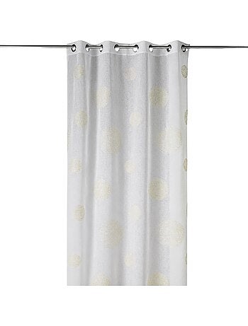 Cortina transparente bordada con motivos de círculos grandes en hilo de lurex