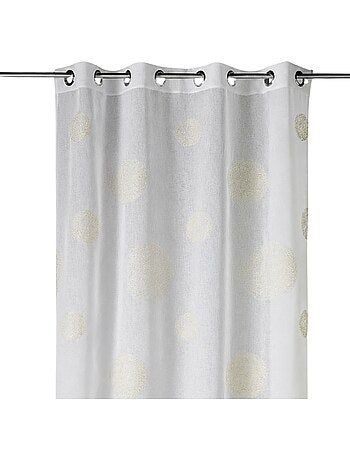 Cortina transparente bordada con motivos de círculos grandes en hilo de lurex