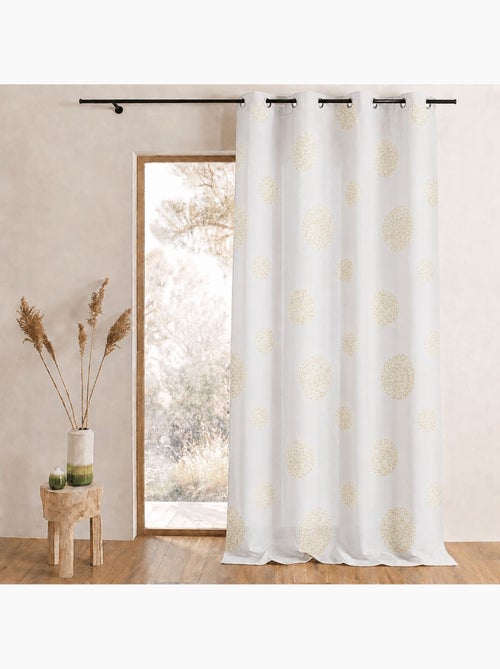 Cortina transparente bordada con motivos de círculos grandes en hilo de lurex - Kiabi