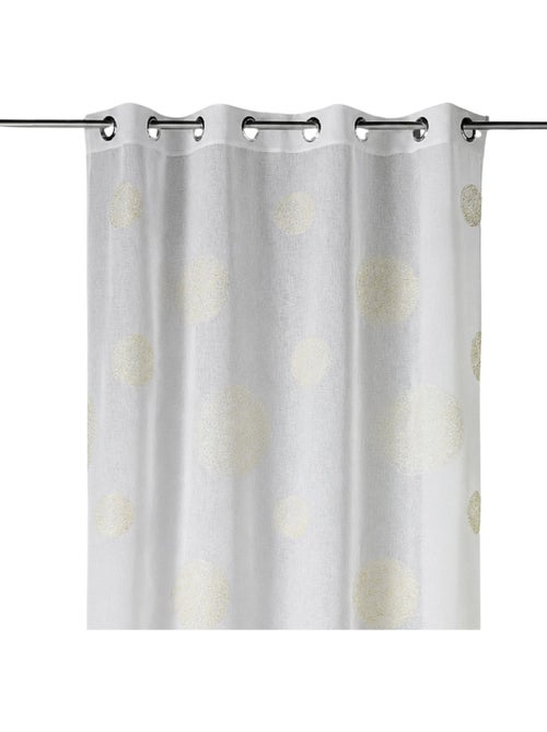 Cortina transparente bordada con motivos de círculos grandes en hilo de lurex - Kiabi