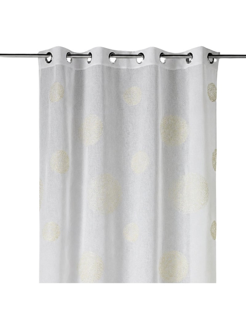 Cortina transparente bordada con motivos de círculos grandes en hilo de lurex Dorado/Oro - Kiabi