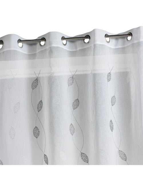 Cortina transparente bordada con motivos de hojas - Kiabi