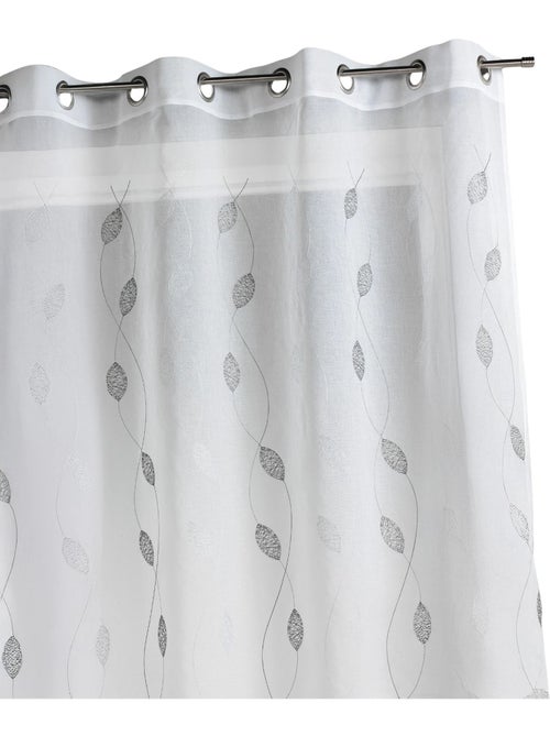 Cortina transparente bordada con motivos de hojas - Kiabi