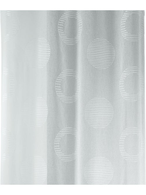 Cortina transparente bordada con motivos redondos y círculos a rayas - Kiabi Cortina transparente bordada con motivos redondos y círculos a rayas - Kiabi