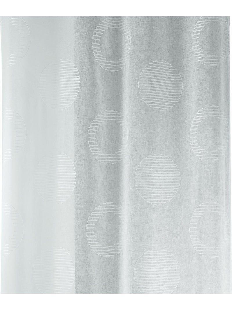 Cortina transparente bordada con motivos redondos y círculos a rayas Blanco - Kiabi