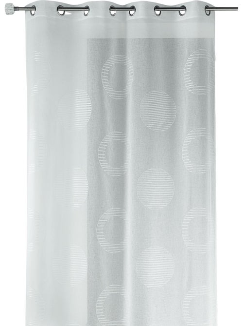 Cortina transparente bordada con motivos redondos y círculos a rayas - Kiabi Cortina transparente bordada con motivos redondos y círculos a rayas - Kiabi