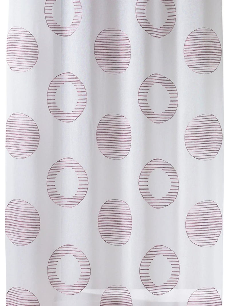 Cortina transparente bordada con motivos redondos y círculos a rayas Rosa viejo - Kiabi