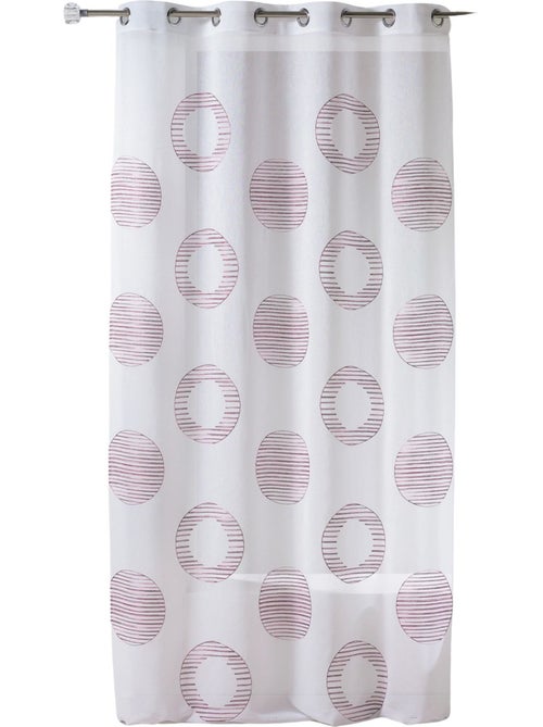 Cortina transparente bordada con motivos redondos y círculos a rayas - Kiabi Cortina transparente bordada con motivos redondos y círculos a rayas - Kiabi
