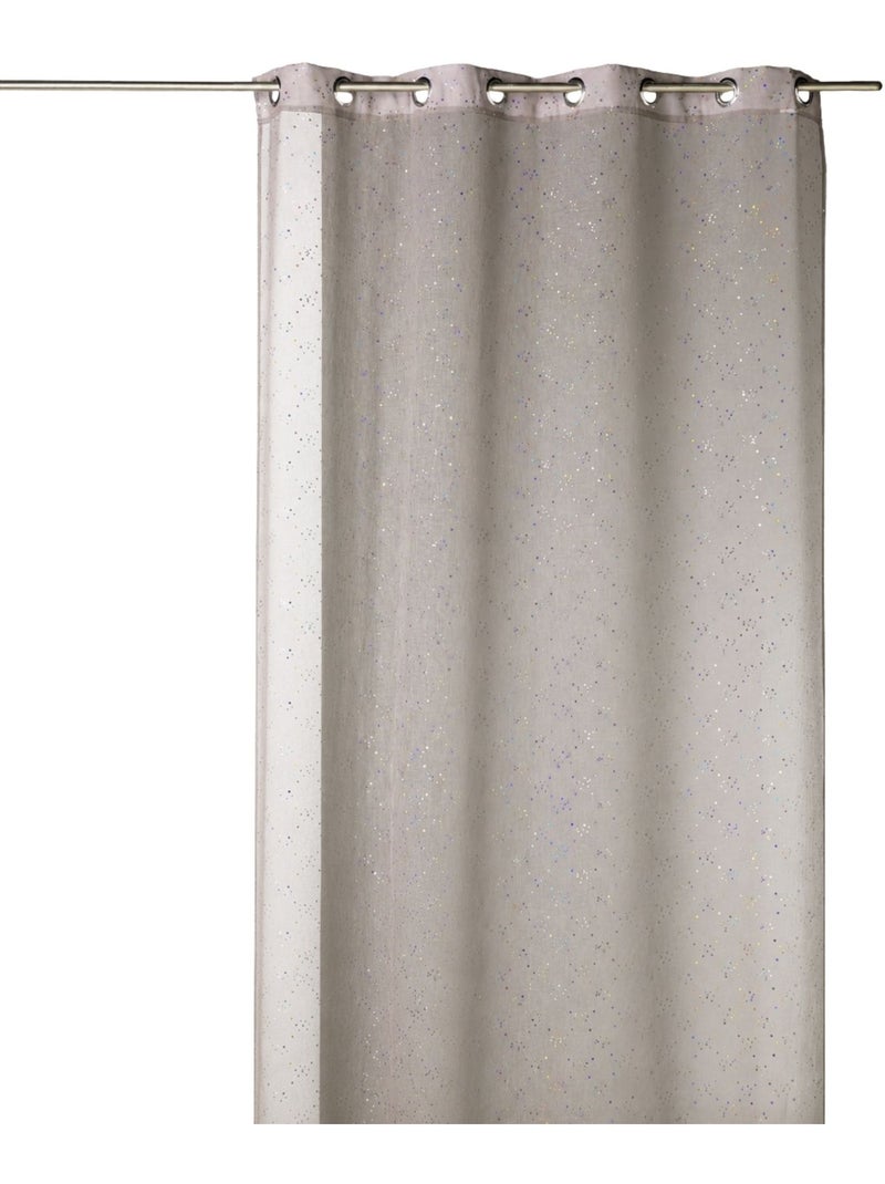 Cortina transparente estampada con pequeños lunares de colores Beige - Kiabi