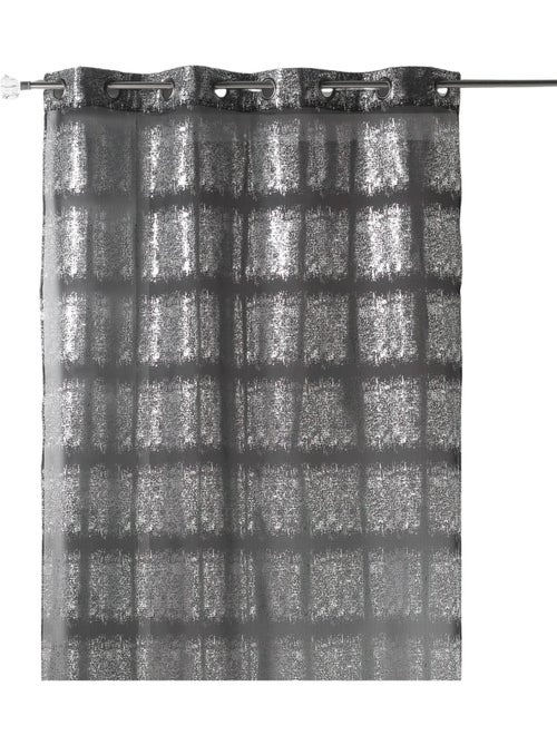 Cortina transparente estampada con reflejos plateados - Kiabi Cortina transparente estampada con reflejos plateados - Kiabi