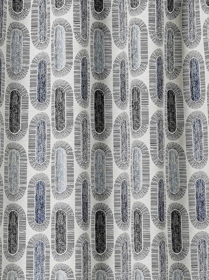 Cortina traslúcida con motivos retro Azul - Kiabi