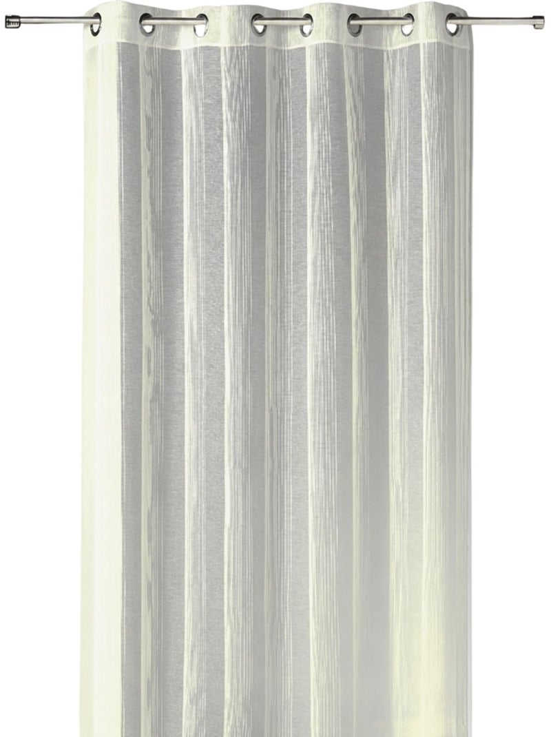 Cortina vaporosa con finas rayas verticales tono sobre tono Madera natural - Kiabi