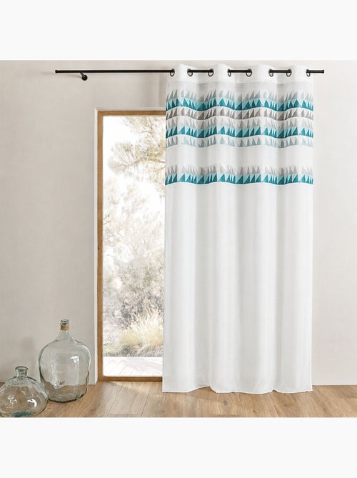 Cortina vaporosa con franja estampada de triángulos - Kiabi