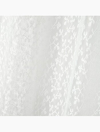 Cortina vaporosa con fruncidos y estampado floral