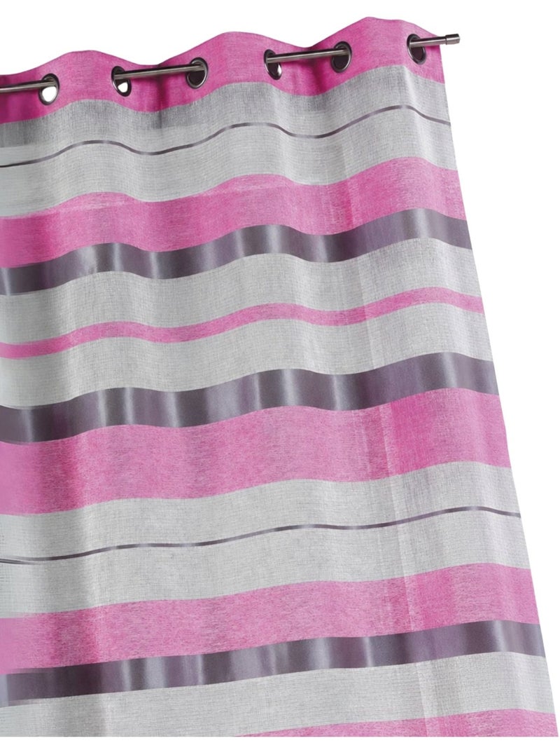 Cortina vaporosa con rayas bayadères horizontales Rosa fucsia - Kiabi