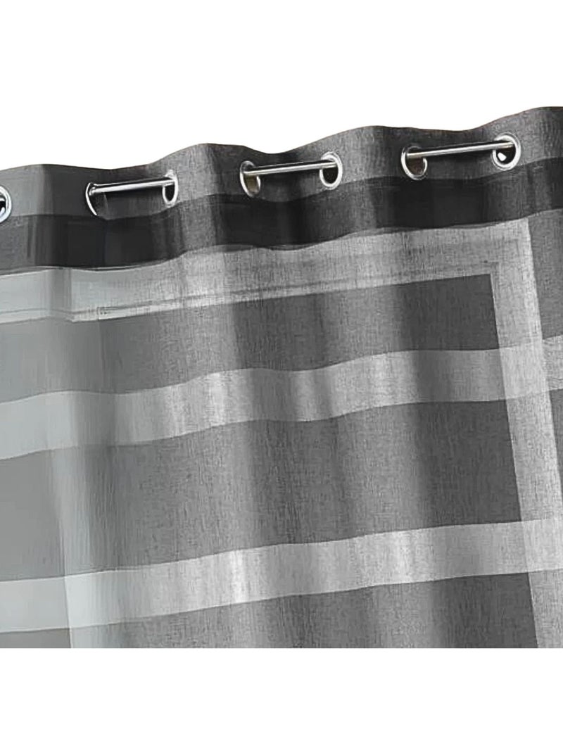 Cortina vaporosa con rayas horizontales degradadas, lista para colocar Gris antracita - Kiabi