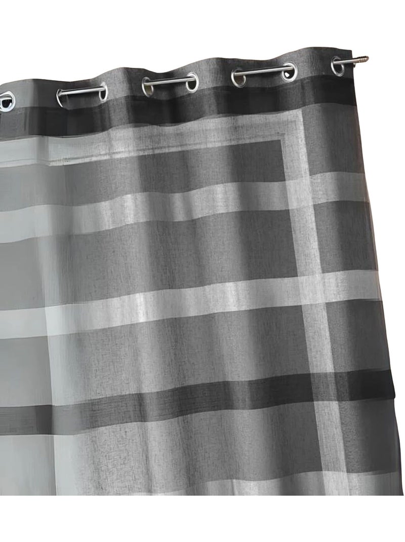 Cortina vaporosa con rayas horizontales degradadas, lista para colocar Gris antracita - Kiabi
