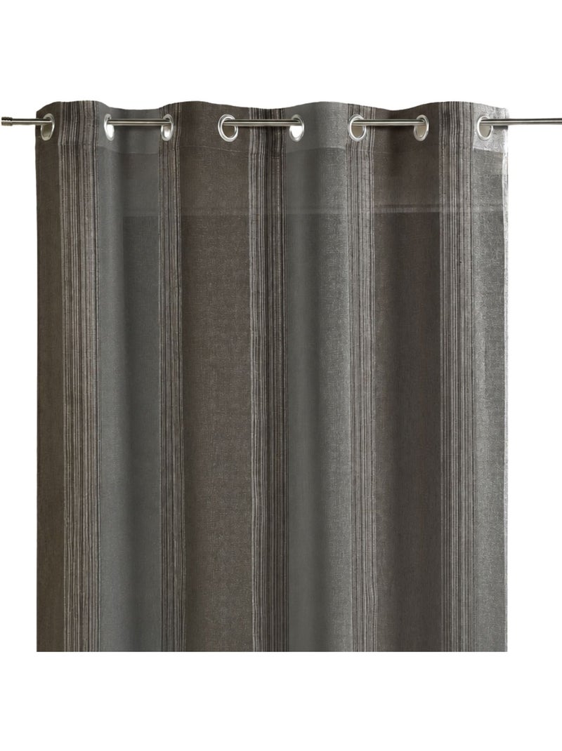 Cortina vaporosa con rayas verticales tejidas Gris claro - Kiabi