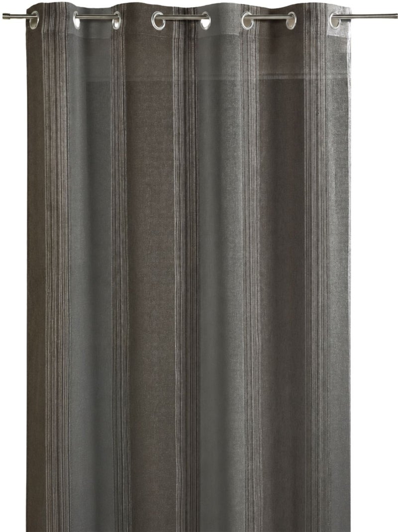 Cortina vaporosa con rayas verticales tejidas Gris claro - Kiabi