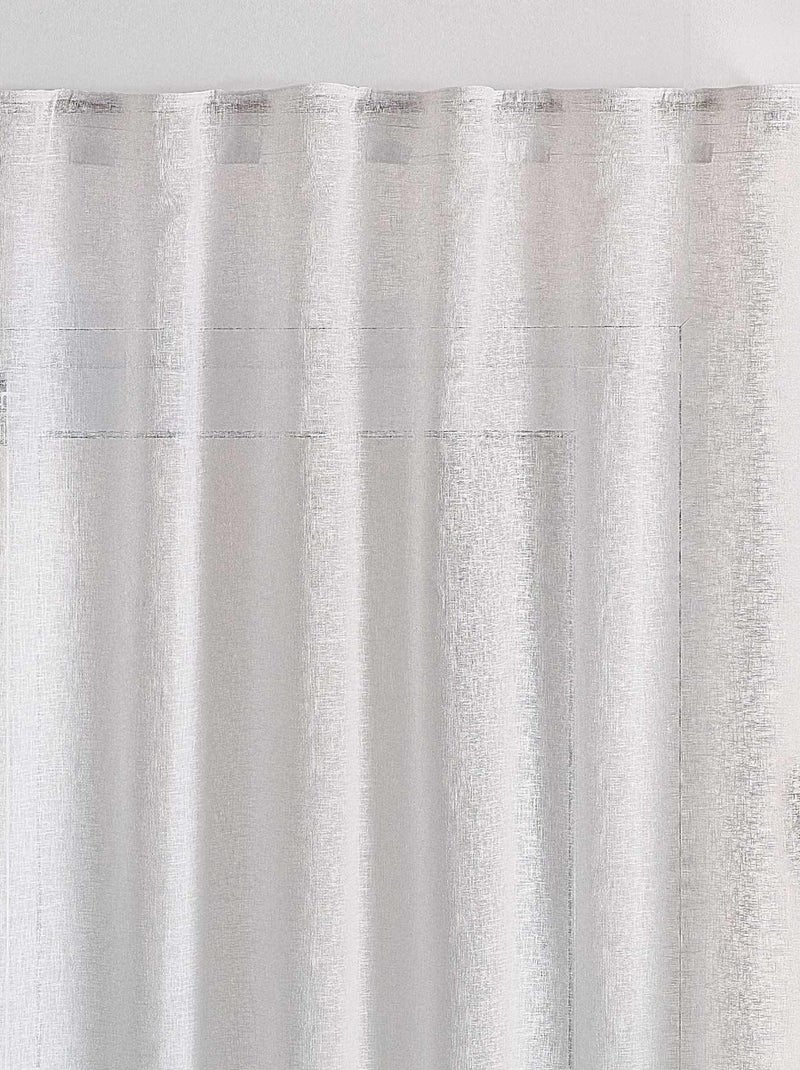 Cortina vaporosa con sistema de sujeción 3 en 1 con efecto lino luz Blanco - Kiabi