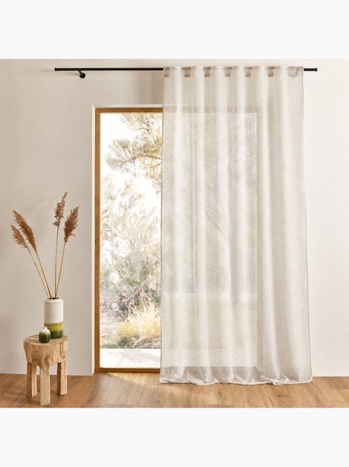 Cortina vaporosa con sistema de sujeción 3 en 1 con efecto lino luz - Kiabi Cortina vaporosa con sistema de sujeción 3 en 1 con efecto lino luz - Kiabi