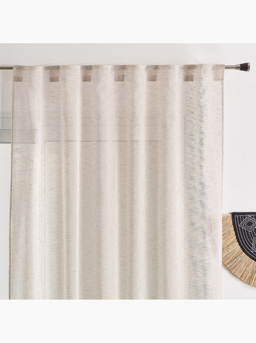 Cortina vaporosa con sistema de sujeción 3 en 1 con efecto lino luz - Kiabi Cortina vaporosa con sistema de sujeción 3 en 1 con efecto lino luz - Kiabi