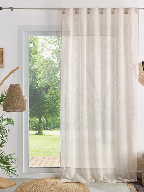 Cortina vaporosa con sistema de sujeción 3 en 1 con efecto lino luz - Kiabi Cortina vaporosa con sistema de sujeción 3 en 1 con efecto lino luz - Kiabi