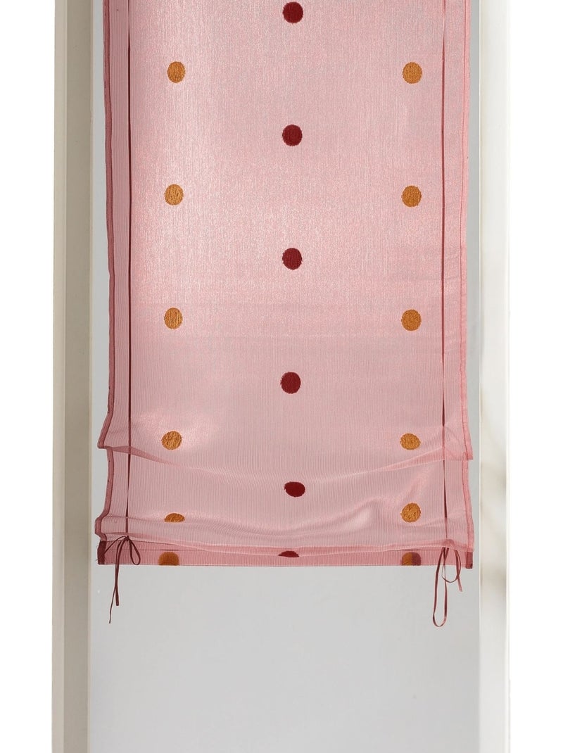 Cortina vaporosa de organza con lunares, de subida manual Burdeos - Kiabi