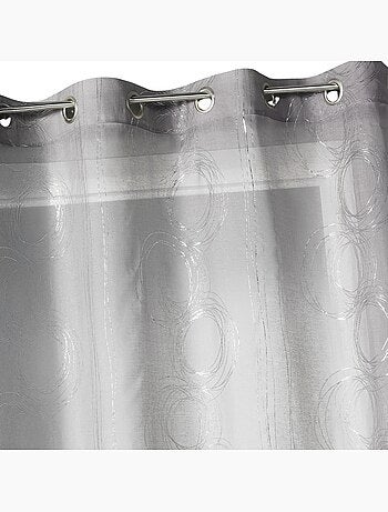 Cortina vaporosa estampada con motivos plateados