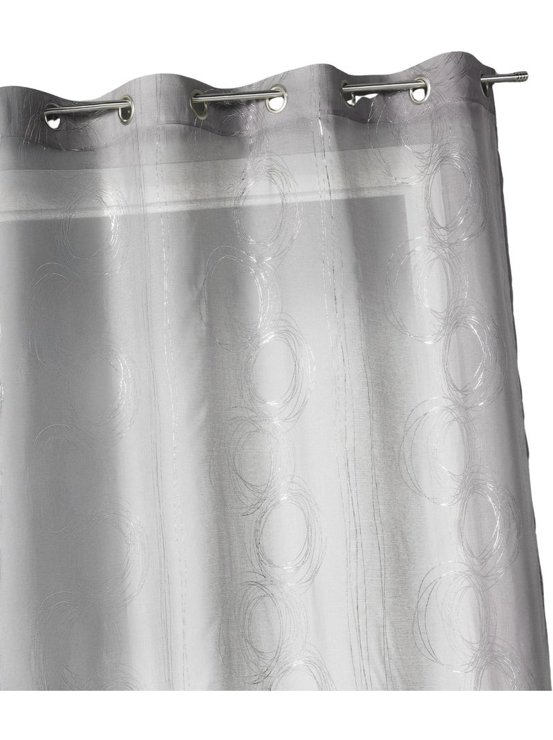 Cortina vaporosa estampada con motivos plateados Gris claro - Kiabi