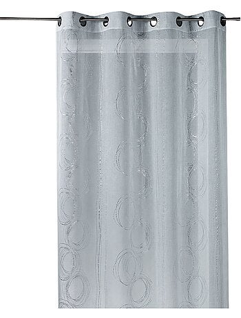 Cortina vaporosa estampada con motivos plateados