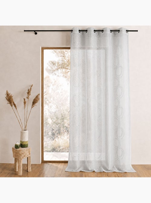 Cortina vaporosa estampada con motivos plateados - Kiabi