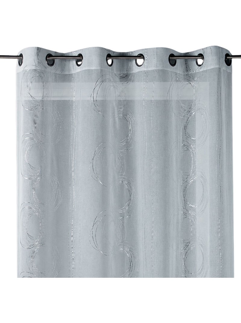 Cortina vaporosa estampada con motivos plateados Plata - Kiabi