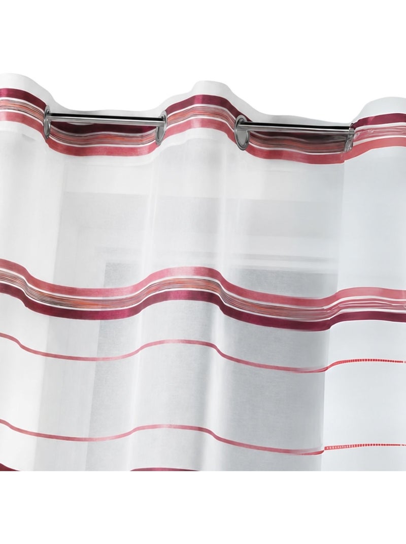 Cortina vaporosa tejida con rayas horizontales Rosa viejo - Kiabi