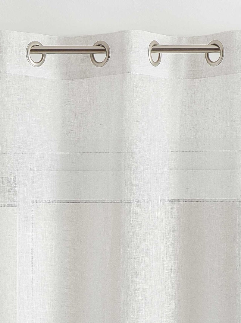 Cortina visillo 100% lino Blanco - Kiabi