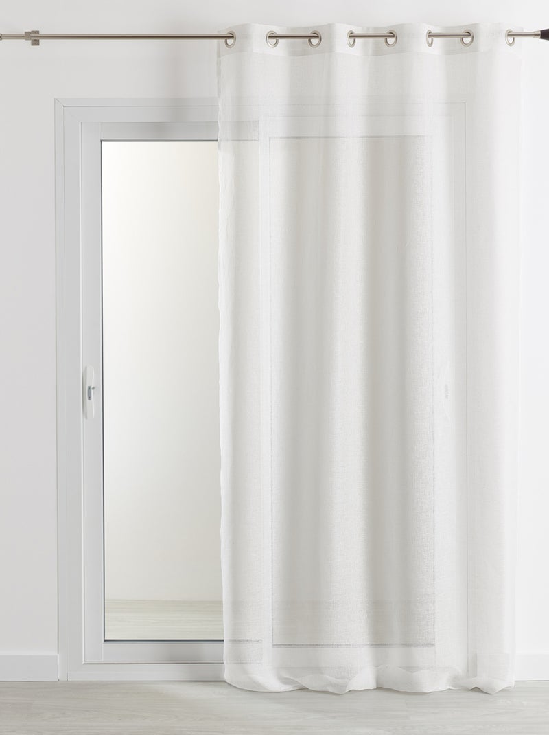 Cortina visillo 100% lino Blanco - Kiabi